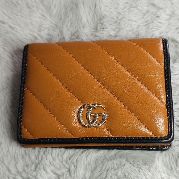 **Authentic**Gucci GG Marmont Brown and Black Leather Card Case Wallet - Picture 7 of 14